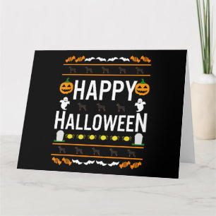 Cartão Rottweiler Halloween Preguiçoso Cachorrinho