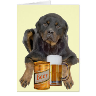 Cartão Rottweiler não toca em minha cerveja