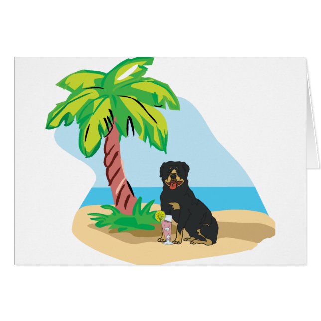 Cartão rottweiler tropical (Frente Horizontal)