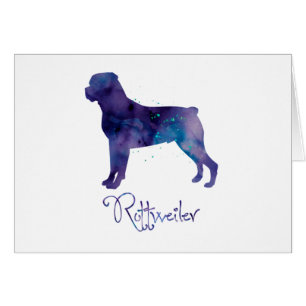 Cartão Rottweiler Watercolor