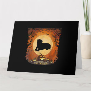 Cartão Rottweilers com Silhueta Animal de Lua Cheia