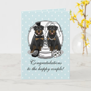 Cartão Rottweilers de Casamento - Barragem bonita de um b
