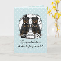 Rottweilers de Casamento - Cartoon bonito de um br