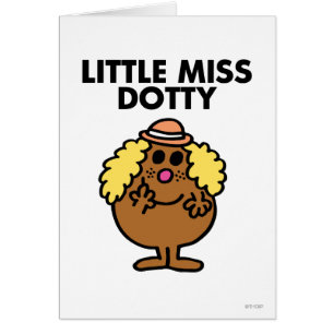 Cartão Rotulação preta pequena da senhorita Dotty