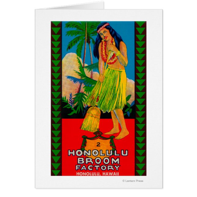 Cartão Rótulo de Identificador de Alça de Broom Honolulu, (Frente)