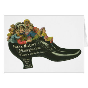 Cartão Rótulo de Produto Antigo, Frank Miller's Shoe Poli