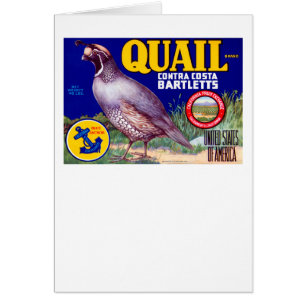 Cartão Rótulos de caixa de frutas Quail Brand Contra Cost
