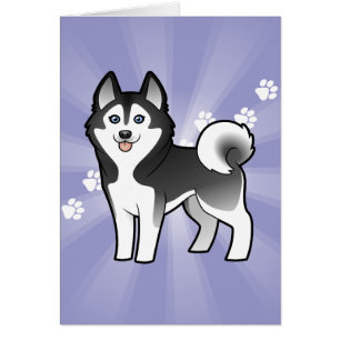 Cartão Rouco Siberian dos desenhos animados/Malamute do