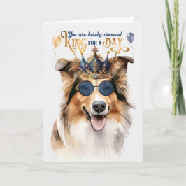Cartão Rough Collie King para um dia de aniversário engra
