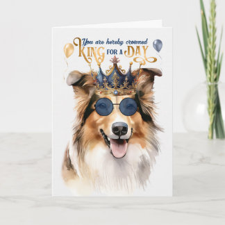 Cartão Rough Collie King para um dia de aniversário engra