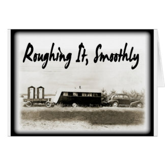 Cartão Roughing o lisamente no reboque do vintage