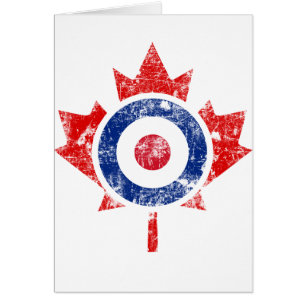 Cartão Roundel Canada Curling Hockey Target Grunge
