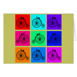 Cartão Roupa da bicicleta do veículo com rodas do vintage
