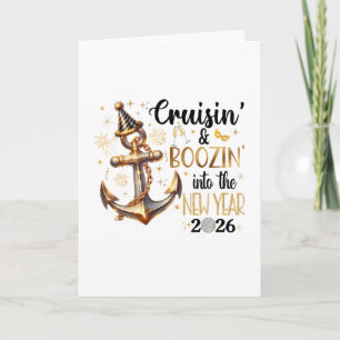 Cartão Roupa de Cruisin' Boozin' Ano Novo 2026 2