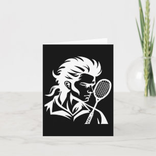 Cartão Roupa De Esportes Em Racket Do Jogador De Badminto