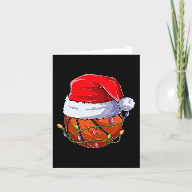 Cartão Roupa de Natal de basquete (Frente)
