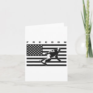 Cartão Roupa de Snowboard da Bandeira Americana - Snowboa