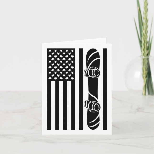 Cartão Roupa de Snowboard da Bandeira Americana - Snowboa (Frente)