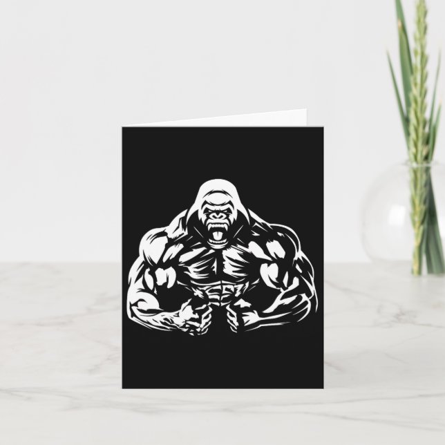 Cartão Roupa de Workout Gorilla de Malhação Vegan (Frente)