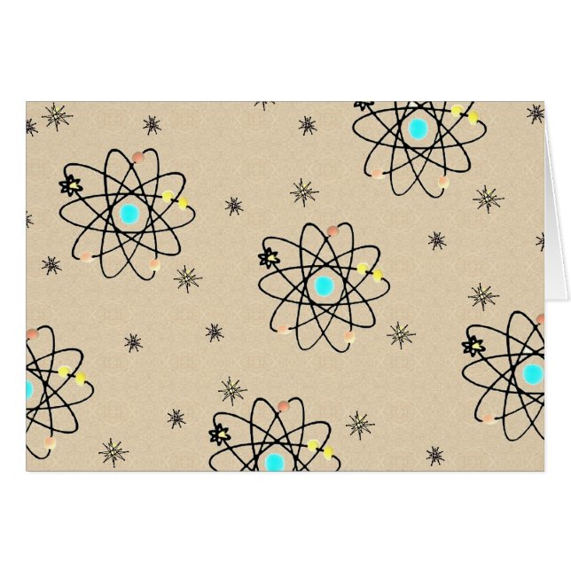 Cartão Roupa e presentes de Impressão atômico retrô (Frente Horizontal)