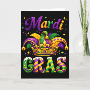 Cartão Roupa engraçada para desfile de Mardi Gras Chapéu