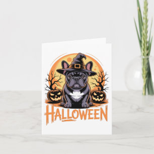 Cartão Roupa Francesa Para Bulldog Do Halloween Com Chapé