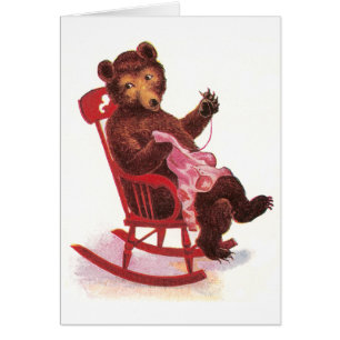 Cartão Roupa Sewing do urso de ursinho