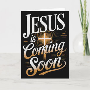 Cartão Roupas Cristãs Jesus Está Chegando Prêmio Premium