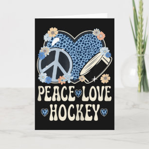 Cartão Roupas de Amante de Hockey Paz Amor Estampa de Gue