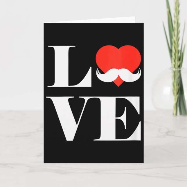 Cartão Roupas de Bigode de Amor das Mulheres Presente Eng (Frente)