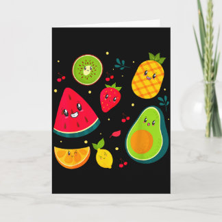 Cartão Roupas de Fruta Chá Doce Salada de Fruta Homens Mu