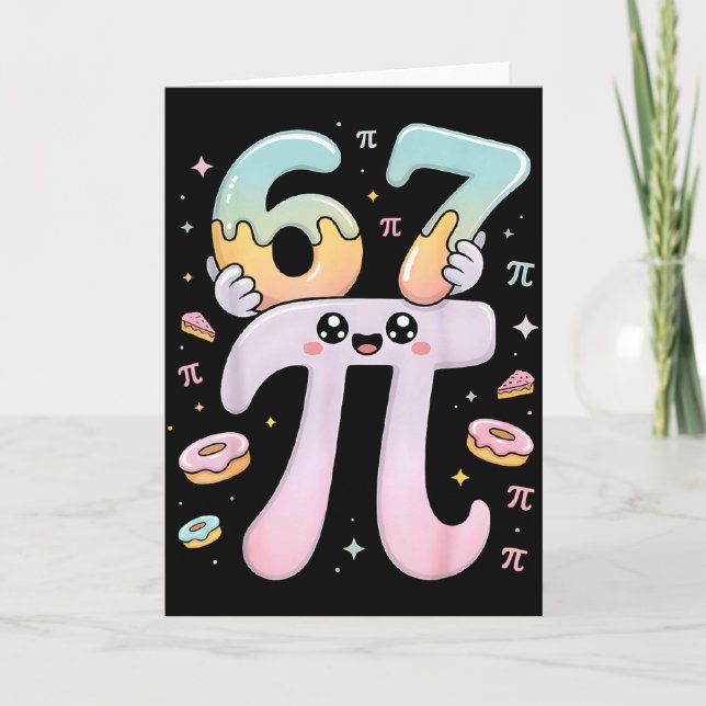 Cartão Roupas de matemática do dia do Pi 67 engraçadas De (Frente)