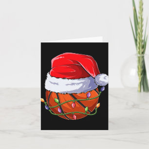 Cartão Roupas de Natal de Basquete para Meninos, Camiseta