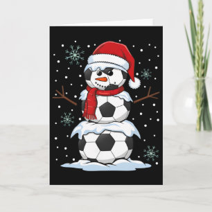 Cartão Roupas de Natal Futebol Byll Snowman Divertido Nat
