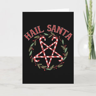 Cartão Roupas de Natal Hail Santa Krampus _1