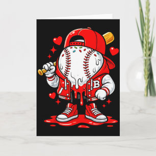 Cartão Roupas de Sorvete de Gotejamento de Beisebol Jovem