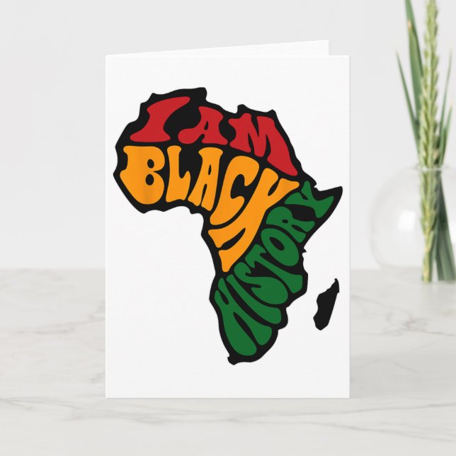 Cartão Roupas do Mês da História Negra Mapa da África Tec (Frente)