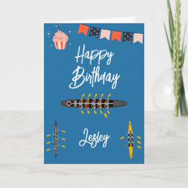 Cartão Rowing Birthday Cards Crew Sport Boat Rower Kayak