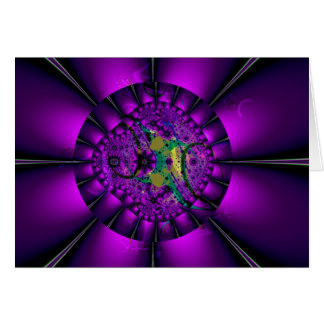 Cartão roxo da arte do Fractal da margarida do