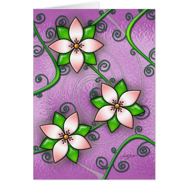Cartão (roxo) da flor (Frente)