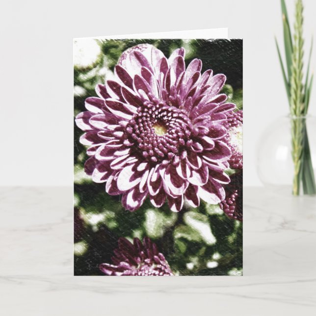 Cartão roxo das flores (Frente)