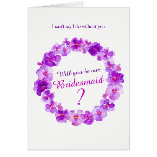 Cartão Roxo do amor perfeito do casamento você será nos