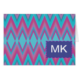 Cartão Roxo e Aqua tribais