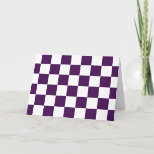 Cartão Roxo e branco Checkered