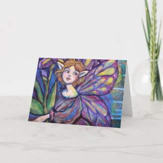 Cartão Roxo Iris Pixie Girl