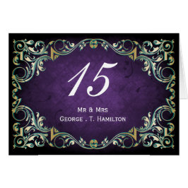 Cartão Roxo Ornamental Rústico E Casamento Dourado