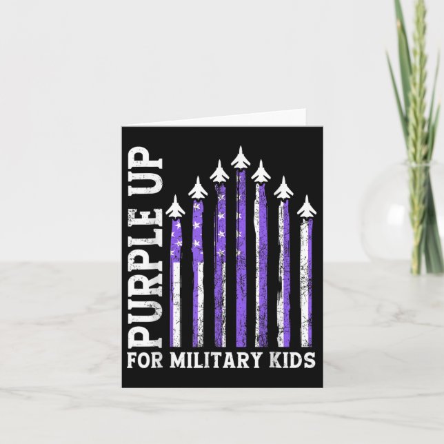 Cartão Roxo Para Criança Militar Mês (Frente)