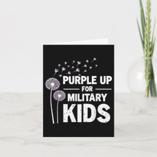 Cartão Roxo Para Crianças Militares Dandelion April Aware
