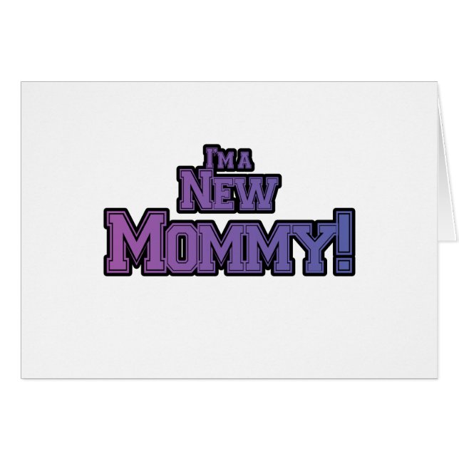 Cartão Roxo, sou uma Mamãe nova, Camisetas e presentes (Frente Horizontal)