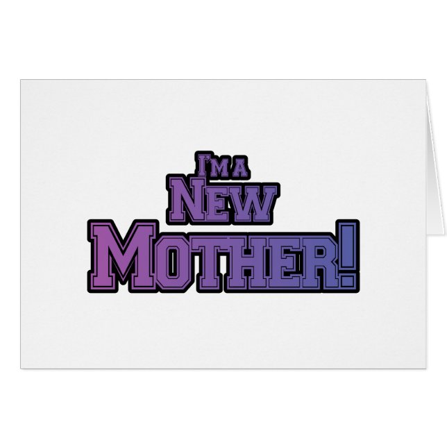 Cartão Roxo Sou uma Nova Mãe Camiseta e Presentes (Frente Horizontal)